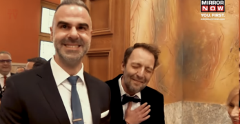 same sex marriage legalized in Greece. First same-sex wedding.